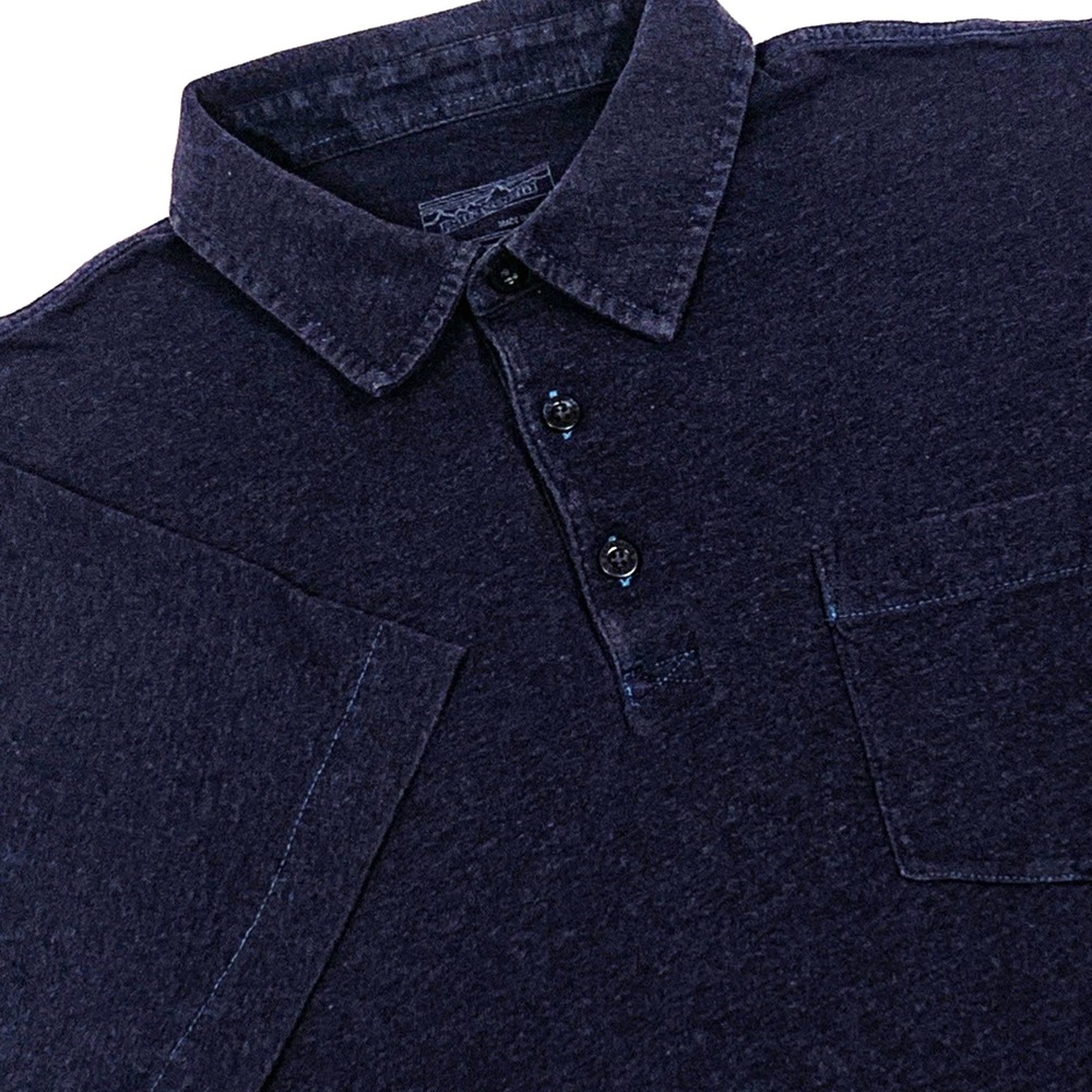 Patagonia Squeaky Clean Organic Cotton Men's Medium Navy Blue Short Sleeve Polo